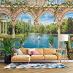 Orman Göl Tavuskuşu Manzaralı Duvar Kağıdı