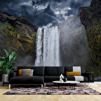 Şelale Nehir Dağ Duvar Kağıdı Baskı