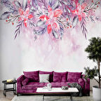 Pembe Soft Suluboya Çiçek Duvar Kağıdı