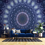 3 Boyutlu Lacivert Soyut Franktal Desenli Duvar Kağıdı