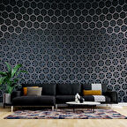 3 Boyutlu Siyah Petek Desenli Duvar Kağıdı