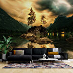 Dağ Yıldırım Göl Manzarası Duvar Kağıdı