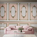 3D Pembe Panel Duvar Kağıdı Baskı