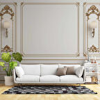 3D Beyaz Sütun Altın Motif Panel Duvar Kağıdı Baskı