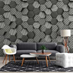 3 Boyutlu Carbon Fiber Görünümlü Duvar Kağıdı Baskı