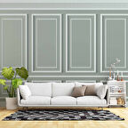 3D Beyaz Çıtalı Ahşap Panel Duvar Kağıdı Baskı