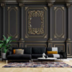 3D Altın Ağaç Duvar Kağıdı Baskı