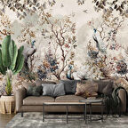 3 Boyutlu Altın Panel Altın Çiçek Duvar Kağıdı