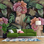 Çiçek ve Kelebek Temalı Duvar Kağıdı