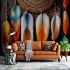 Renkli Sarkan Tüy Temalı Duvar Kağıdı