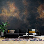 3 Boyutlu Siyah Altın Duvar Dokusu Duvar Kağıdı