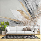 Altın Simli Açık Mermer Desenli Duvar Kağıdı