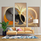 3 Boyutlu Altın Geyik Desenli Duvar Kağıdı