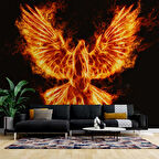 Alevli Anka Kusu Temalı Duvar Kağıdı