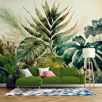 Botanik Bahçesi Çizim Desenli Duvar Kağıdı