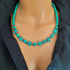 Deniz Yıldızı Yeşil Havlit Doğal Taş Kolye