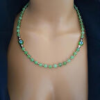 Özel Tasarım Yeşil Doğal Taş Nazar Kolye