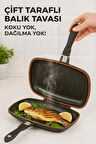 Granit Çift Taraflı Ikiz Et Balık Izgara Tavası 36 Cm