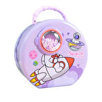 Uzay Astronot Tasarımlı Metal Kumbara Mor Renk 15 cm 