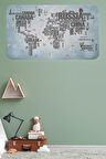 Ülke Adlı Eğitici Dünya Haritası Dünya Atlası Çocuk Ve Bebek Odası Duvar Sticker 