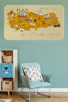 Eğitici ve Öğretici Dekoratif Çocuk Odası Türkiye Haritası Duvar Sticker