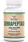 Double Wood Serrapeptase 240,000 Proteolytic Hearth Enzyme Joint Health 120 Caps