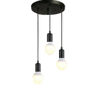 Dylight Retro 3 lü Sarkıt Dekoratif Siyah Metal Avize