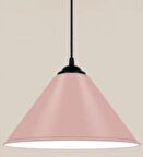 Dylight Retro Metal Dekoratif Rustik Kafe Mutfak Aydınlatma Pembe Tekli Sarkıt Avize Çap:30 Cm