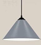 Dylight Retro Metal Dekoratif Rustik Kafe Mutfak Aydınlatma Gri Tekli Sarkıt Avize Çap:30 Cm