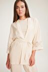 DeFacto Regular Fit Uzun Kollu Kuşaklı Kimono F0986AX25SMBG677