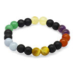 Tesbihane -  Küre Kesim Çoklu Doğaltaş Kombinli Kadın Başarı Bilekliği