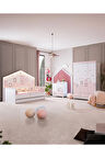 Montessori Çocuk Odası - City Montessori 3 Kapılı Dolap, Yavrulu Yatak, Şifonyer - Pembe