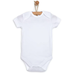 HelloBaby Unisex Beyaz Body Bisiklet Yaka Kısa Kol Beyaz