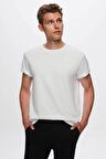 Ds Damat Oversize Beyaz Bisiklet Yaka %100 Pamuk T-Shirt 6HC14ORT02006