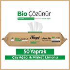 Sleepy Bio Çözünür Yüzey Temizlik Havlusu&Mendili Çay Ağacı&Misket Limonu 50 Yaprak
