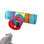 T  Kedi Tüneli Katlanır Gökkuşağı Uzun Düz Kedi Köpek Oyun Tüneli Evcil Hayvan Oyun Tüneli