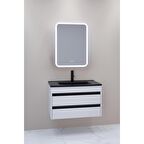 Levante 85 Cm Siyah Lavabolu Banyo Dolabı Cmr Aynalı - Boy Dolap Hariç