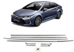 Toyota Corolla Sedan Krom Cam Çıtası 2019-2025 Kasa Paslanmaz Çelik 8 Parça