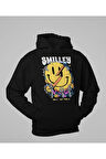 Smilley Forget Your Problem Baskılı Unisex Oversize Hoodie