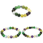 Tesbihane Küre Kesim Çoklu Doğaltaş Kombinli Kadın-Erkek-Çocuk Şifa Bilekliği(3lü Set)