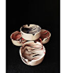 Seramik Küllük Ebruli Desen 4 Adet ( ÜCRETSİZ KARGO FIRSATI 