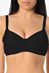 Balenli Desteksiz Toparlayıcı Siyah Sütyen 1950