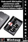 #Termos Isı Korumalı Sızdırmaz Vakumlu Outdoor Piknik Seyahat Seti Paslanmaz 3 Bardaklı Çelik Termos