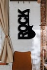 Rock Yazılı Ahşap Duvar Dekoru 50 x 35cm