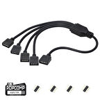 Ropcomp PC Kasa ve LED Aydınlatma için 4 Çıkışlı 4-Pin RGB Splitter