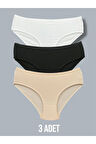 Yüksek Kalite Penye Kadın Bikini Külot 3'lü