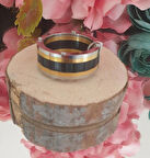 Gold Çizgi Detaylı Erkek Yüzük