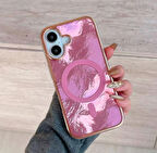 ELMALI STORE iPhone 15 Plus Kılıf Magsafe Buzul Hologram Tam Koruma Case