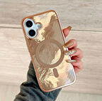 ELMALI STORE iPhone 15 Pro Kılıf Magsafe Buzul Hologram Tam Koruma Case