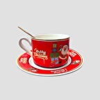 Yılbaşı Temalı Kupa Bardak ve Tabak Takımı